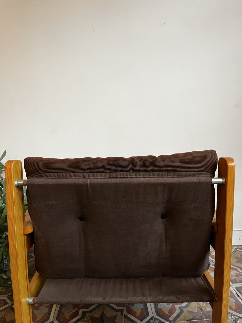 Vintage fauteuil - corduroy & pine