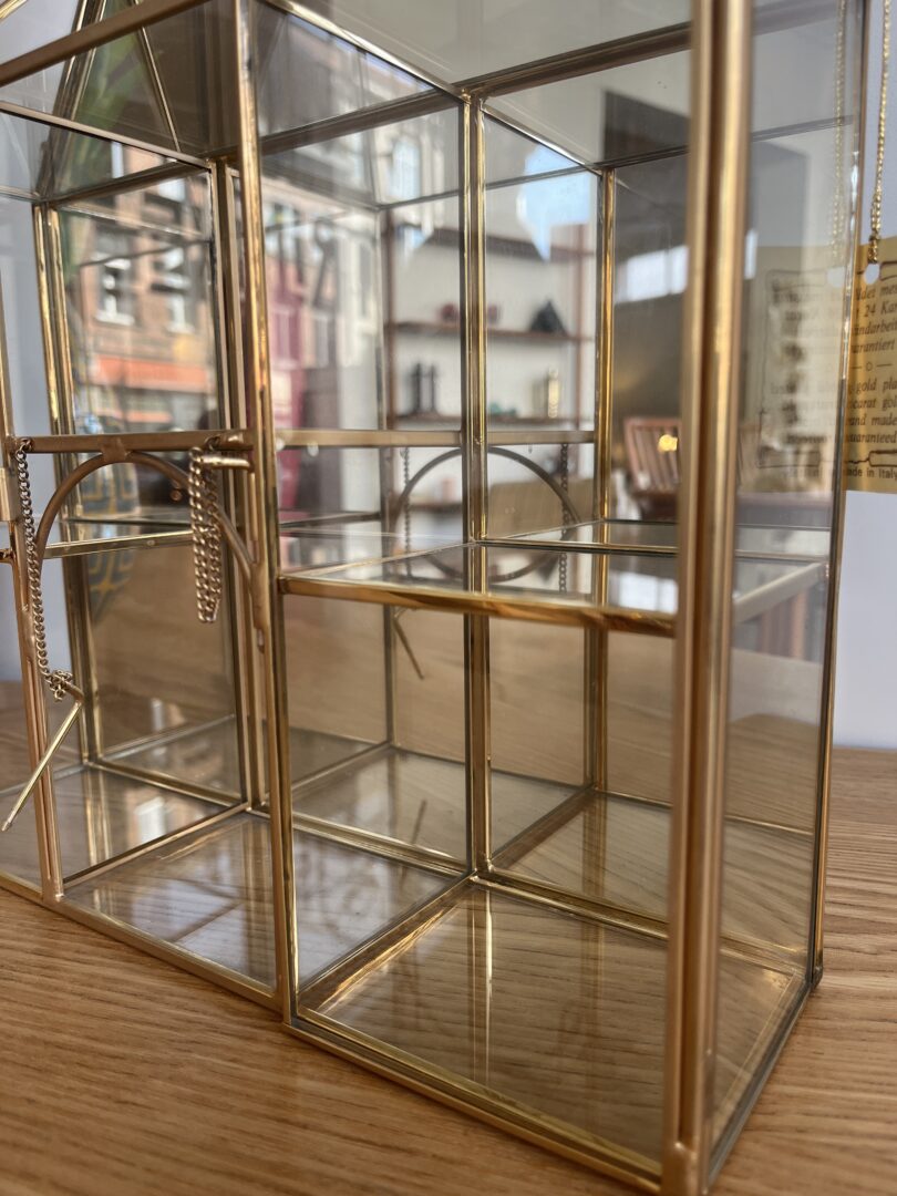 Italian curiosa cabinet 14k brass gold