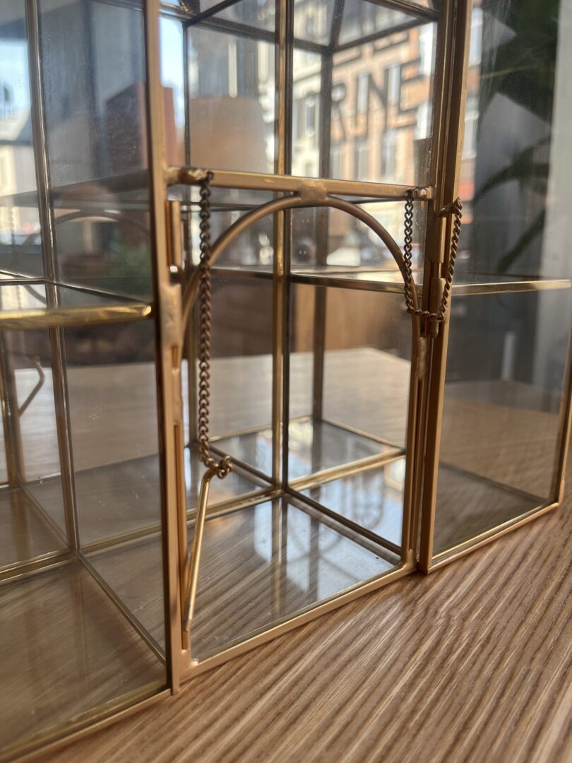 Italian curiosa cabinet 14k brass gold