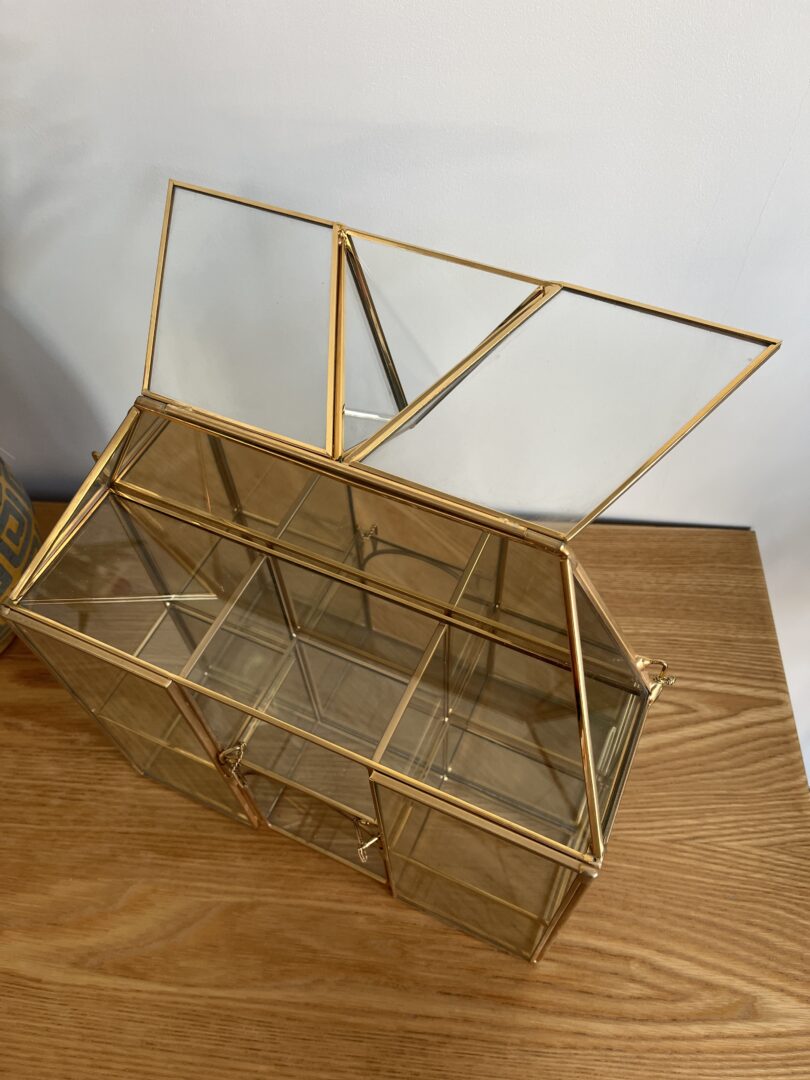 Italian curiosa cabinet 14k brass gold