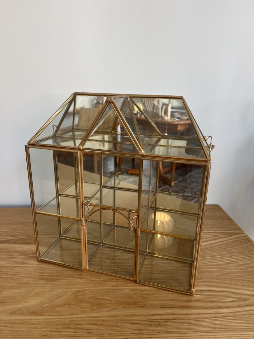 Italian curiosa cabinet 14k brass gold