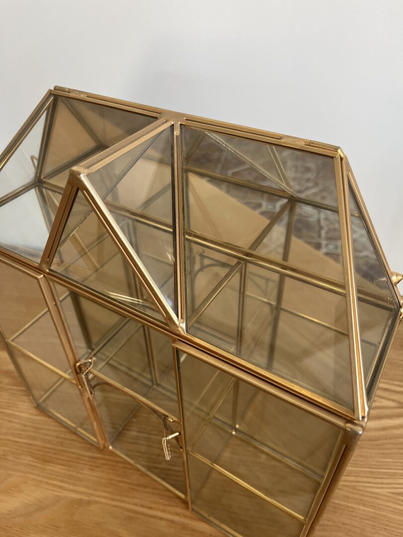 Italian curiosa cabinet 14k brass gold