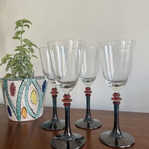 Pier 1 Iridescent green wine glasses