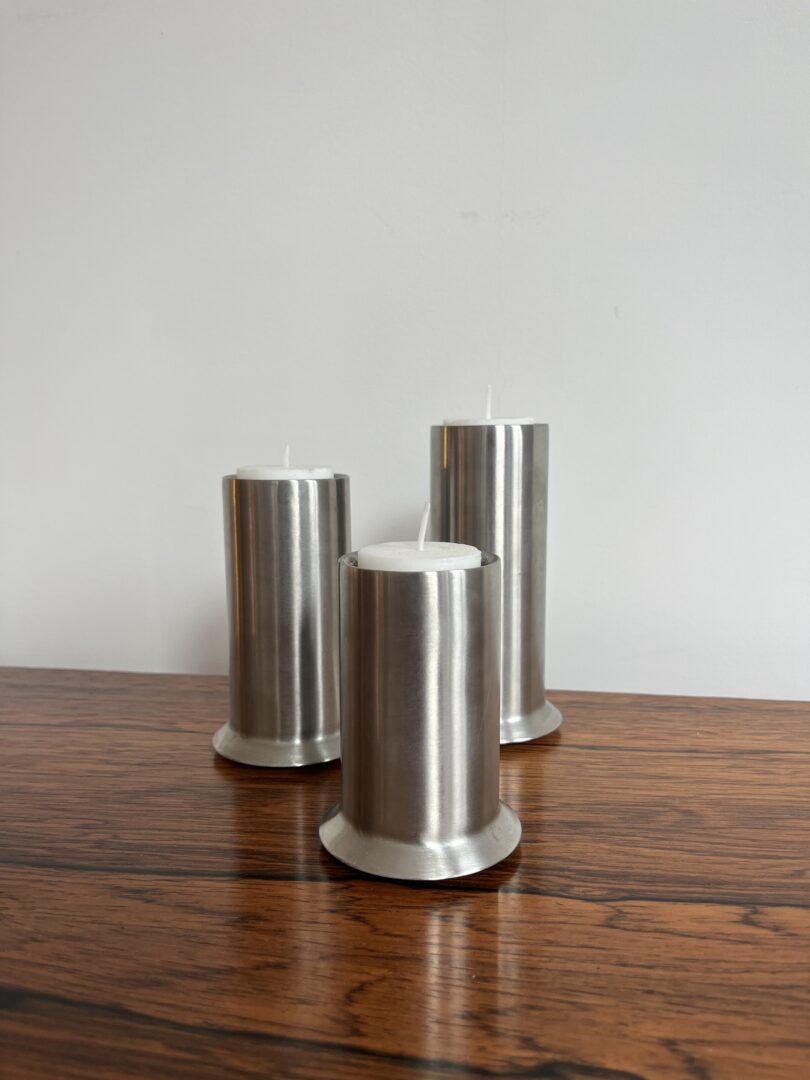 Set of stainless steel candle holders - Leopold Vienna