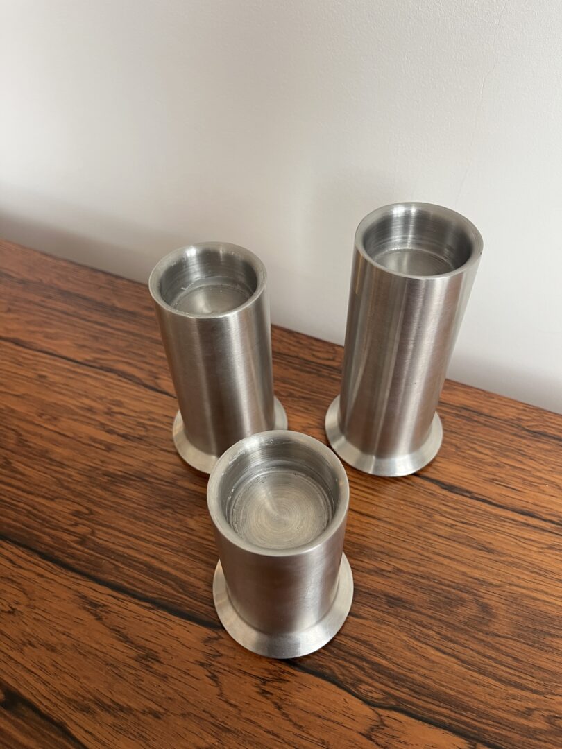 Set of stainless steel candle holders - Leopold Vienna