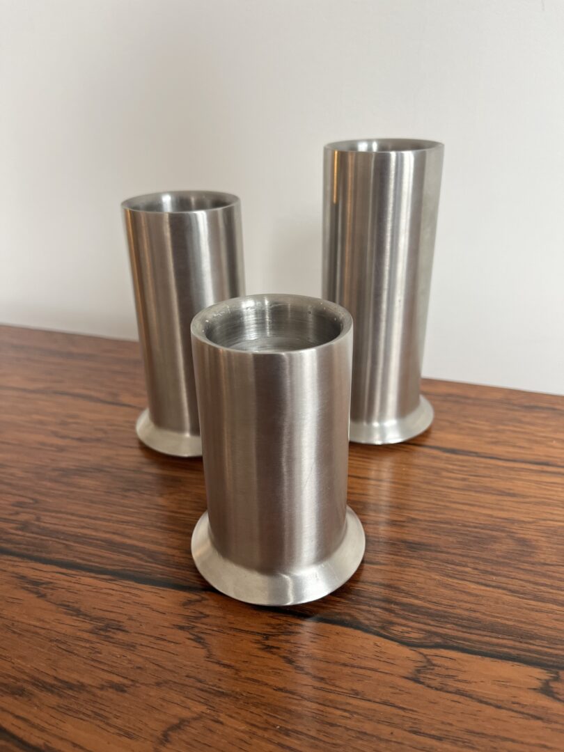 Set of stainless steel candle holders - Leopold Vienna