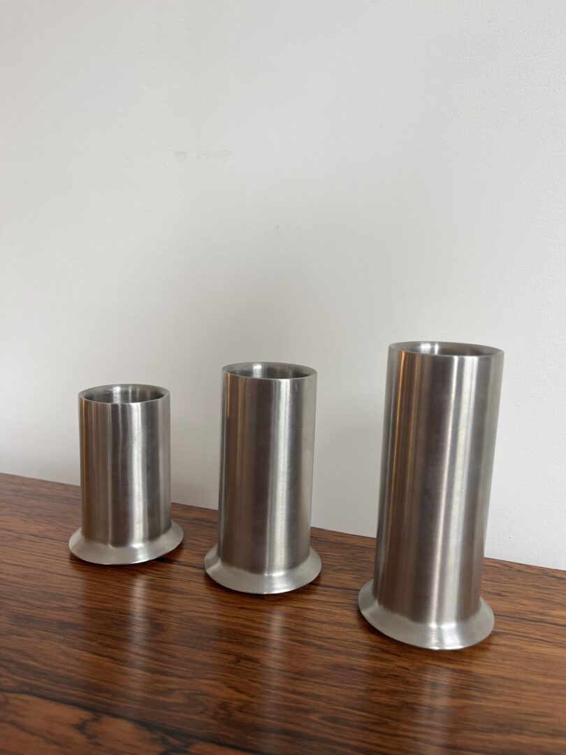 Set of stainless steel candle holders - Leopold Vienna